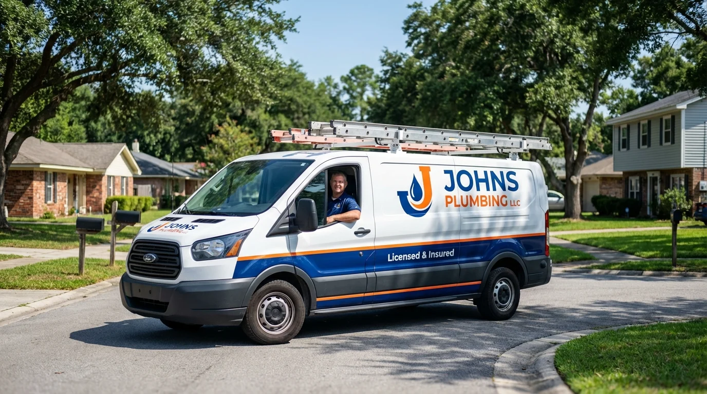 Johns Plumbing LLC service van in Flossmoor, IL