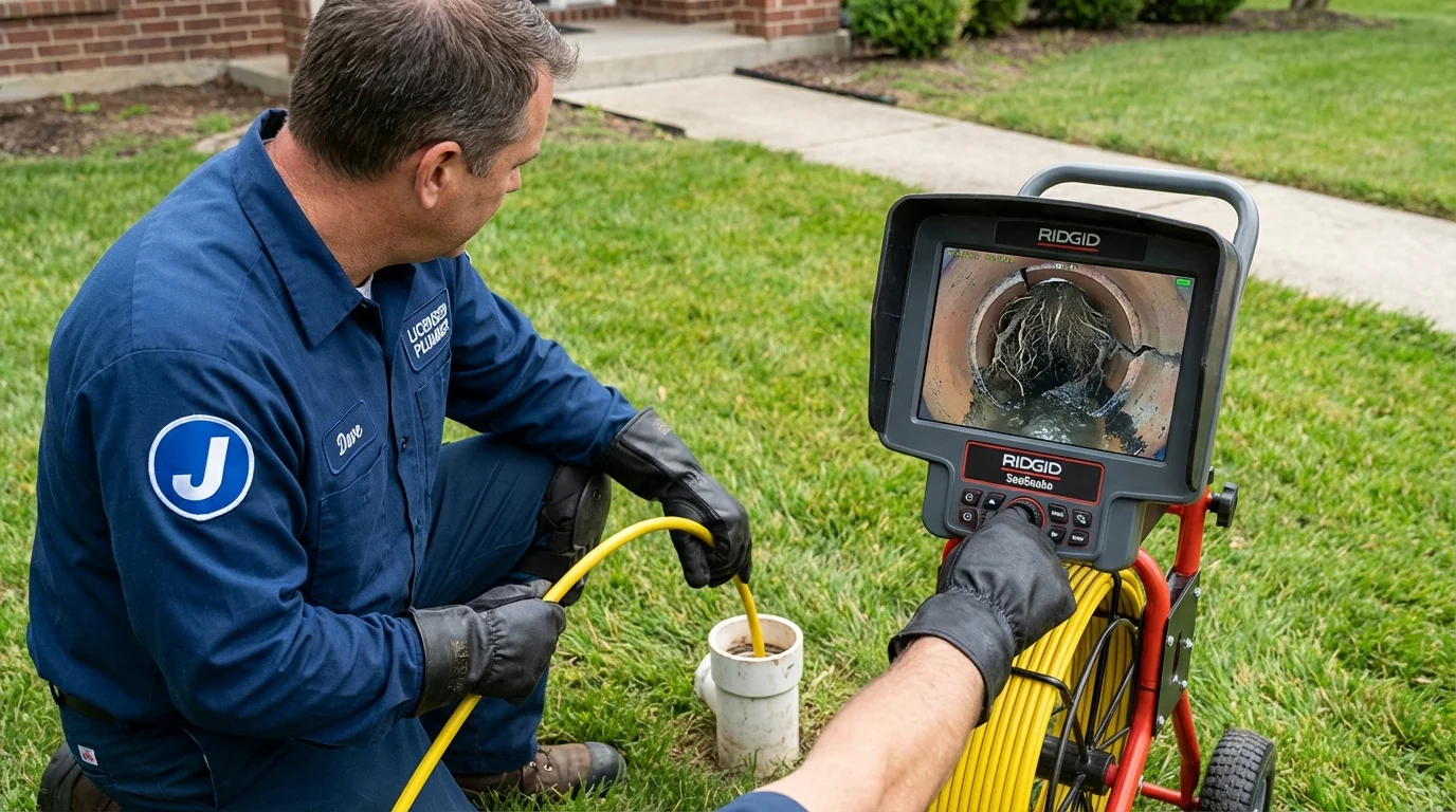 Sewer camera inspection being performed by Johns Plumbing LLC in Flossmoor